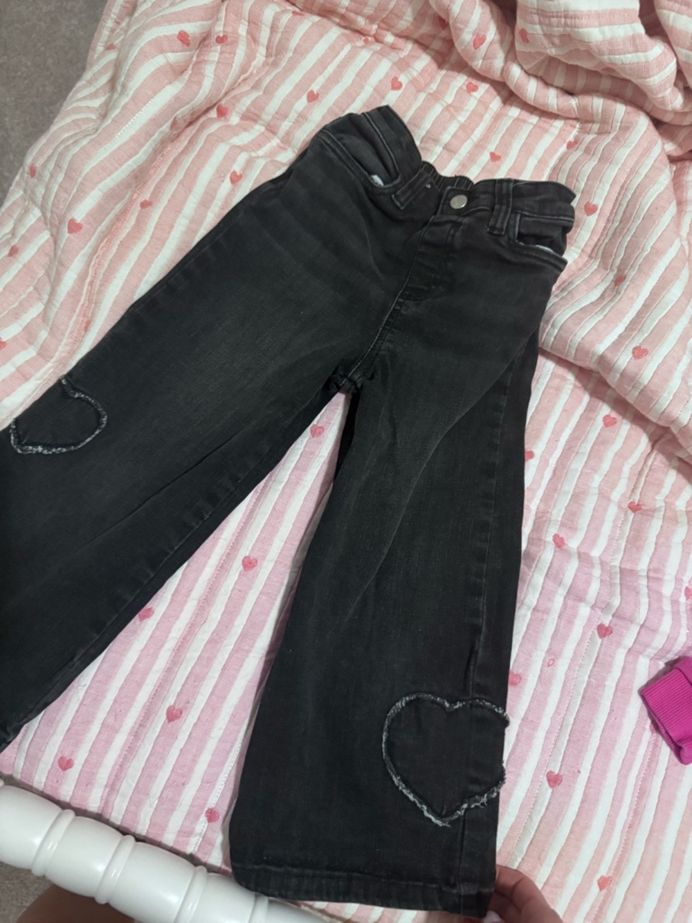 Tucker and Tate Black Kids' Heart Patch Jeans